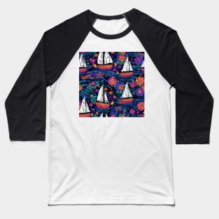 Sailing boats pattern Baseball T-Shirt